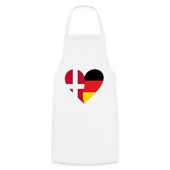 Danemark Allemagne Cœur - Tablier de cuisine - blanc - Devant - AI Model Male 185 dark (185cm)