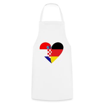 Croatia Germany Heart - Cooking Apron - white - Front - AI Model Male 185 dark (185cm)