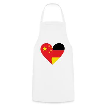 Chine Allemagne Cœur - Tablier de cuisine - blanc - Devant - AI Model Male 185 dark (185cm)
