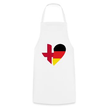 England Germany Heart - Kochschürze - Weiß - Vorne - AI Model Male 185 dark (185cm)