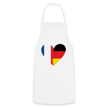 France Allemagne Cœur - Tablier de cuisine - blanc - Devant - AI Model Male 185 dark (185cm)