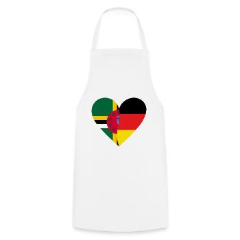 Dominica Germany Heart - Kochschürze - Weiß - Vorne - AI Model Male 185 dark (185cm)