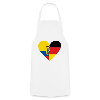 Ecuador Germany Heart - Kochschürze - Weiß - Vorne - AI Model Male 185 dark (185cm)