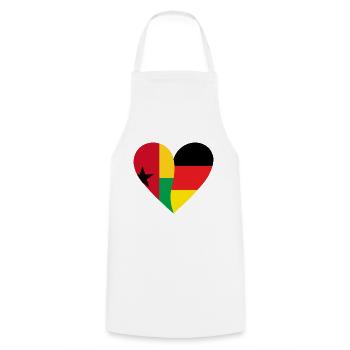 Guinea-Bissau Germany Heart - Cooking Apron - white - Front - AI Model Male 185 dark (185cm)