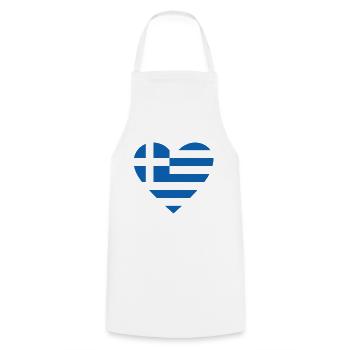 Grèce Cœur - Tablier de cuisine - blanc - Devant - AI Model Male 185 dark (185cm)