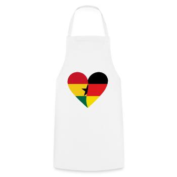 Ghana Allemagne Cœur - Tablier de cuisine - blanc - Devant - AI Model Male 185 dark (185cm)