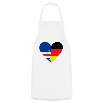 Cap-Vert Allemagne Cœur - Tablier de cuisine - blanc - Devant - AI Model Male 185 dark (185cm)