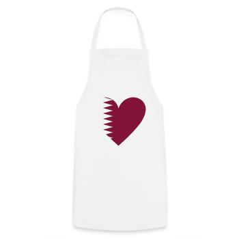 Qatar Heart - Cooking Apron - white - Front - AI Model Male 185 dark (185cm)