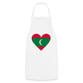 Maldives Heart - Kochschürze - Weiß - Vorne - AI Model Male 185 dark (185cm)