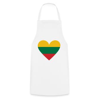 Lithuania Heart - Cooking Apron - white - Front - AI Model Male 185 dark (185cm)