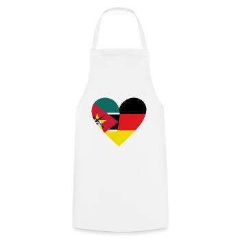 Mozambique Germany Heart - Cooking Apron - white - Front - AI Model Male 185 dark (185cm)