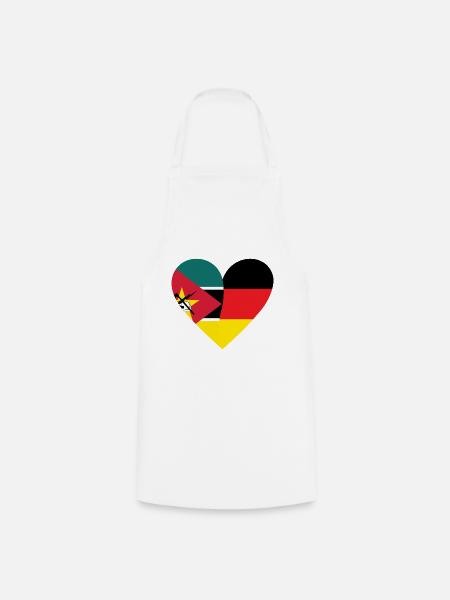 Mozambique Germany Heart - Kochschürze - Weiß