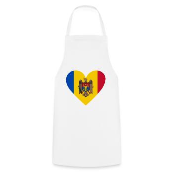 Moldavie Cœur - Tablier de cuisine - blanc - Devant - AI Model Male 185 dark (185cm)