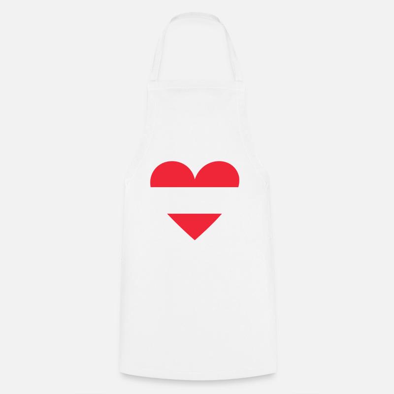 Austria Heart - Cooking Apron - white