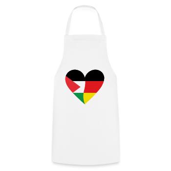 Palestine Germany Heart - Kochschürze - Weiß - Vorne - AI Model Male 185 dark (185cm)