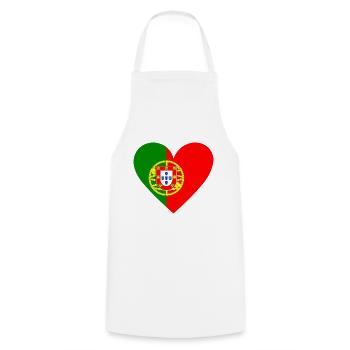 Cœur Portugal - Tablier de cuisine - blanc - Devant - AI Model Male 185 dark (185cm)