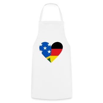 Solomon Islands Germany Heart - Cooking Apron - white - Front - AI Model Male 185 dark (185cm)