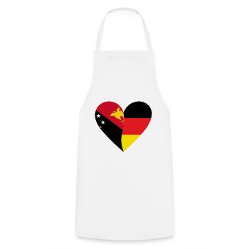 Papua New Guinea Germany Heart - Kochschürze - Weiß - Vorne - AI Model Male 185 dark (185cm)