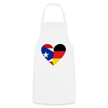 Puerto Rico Germany Heart - Kochschürze - Weiß - Vorne - AI Model Male 185 dark (185cm)