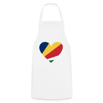 Seychelles Heart - Tablier de cuisine - blanc - Devant - AI Model Male 185 dark (185cm)