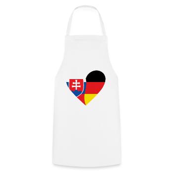 Slovakia Germany Heart - Kochschürze - Weiß - Vorne - AI Model Male 185 dark (185cm)