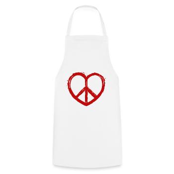 Peace and Love Herz Street Art Peace - Kochschürze - Weiß - Vorne - AI Model Male 185 dark (185cm)