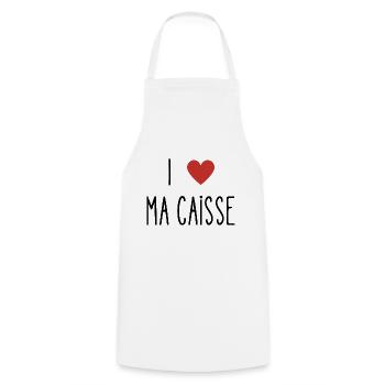 i love ma caisse - Tablier de cuisine - blanc - Devant - AI Model Male 185 dark (185cm)