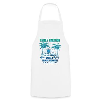 Les vacances en famille 2024 créent des souvenirs - Tablier de cuisine - blanc - Devant - AI Model Male 185 dark (185cm)