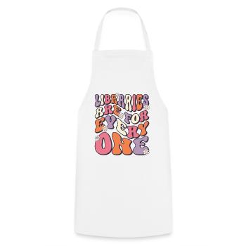 Libraries are for everyone to read - Cooking Apron - white - Front - AI Model Male 185 dark (185cm)