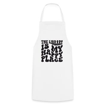 Library Book Lover Reading Bookworm - Cooking Apron - white - Front - AI Model Male 185 dark (185cm)