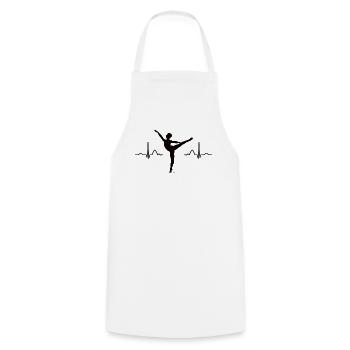 Ballett Tänzer Herzschlag Ekg Ballerina - Kochschürze - Weiß - Vorne - AI Model Male 185 dark (185cm)