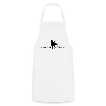 Ballet, Danseur, Battement de cœur, Ecg, Ballerine - Tablier de cuisine - blanc - Devant - AI Model Male 185 dark (185cm)