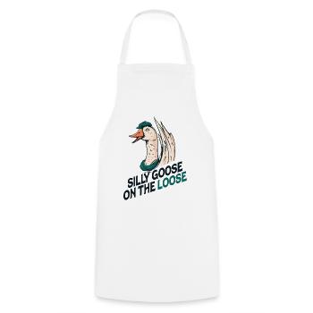 The stupid goose on the loose - Cooking Apron - white - Front - AI Model Male 185 dark (185cm)