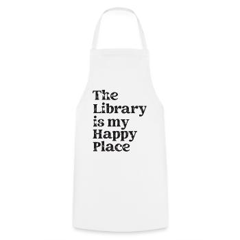 Library Book Lover Reading Bookworm - Cooking Apron - white - Front - AI Model Male 185 dark (185cm)