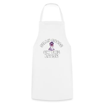 The stupid goose on the loose - Cooking Apron - white - Front - AI Model Male 185 dark (185cm)
