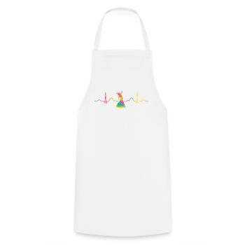Flamenco Heartbeat Woman Flamenco Dress - Cooking Apron - white - Front - AI Model Male 185 dark (185cm)