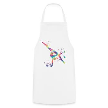 Gymnast With Clubs Rhythmic Gymnastics - Cooking Apron - white - Front - AI Model Male 185 dark (185cm)