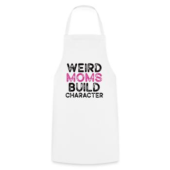 Weird Moms Build Character - Cooking Apron - white - Front - AI Model Male 185 dark (185cm)