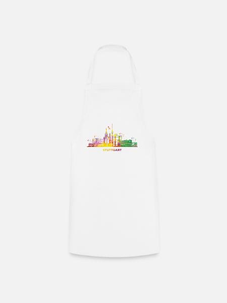Stadtbild Stuttgart Skyline Stuttgarter - Kochschürze - Weiß