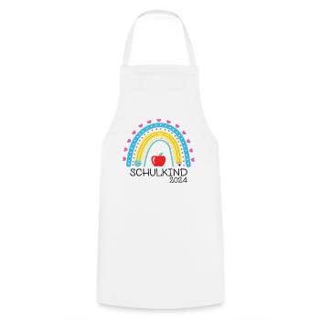 Start of school enrollment school child 2024 - Cooking Apron - white - Front - AI Model Male 185 dark (185cm)