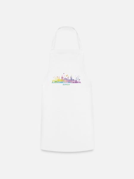 Zuricher Skyline Zurich - Kochschürze - Weiß