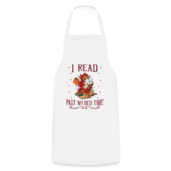 I read after bedtime read dragon - Cooking Apron - white - Front - AI Model Male 185 dark (185cm)