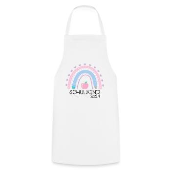 Start of school enrollment school child 2024 - Cooking Apron - white - Front - AI Model Male 185 dark (185cm)