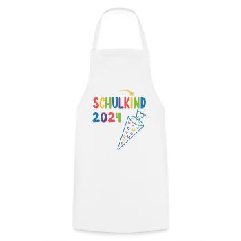 Start of school enrollment school child 2024 - Cooking Apron - white - Front - AI Model Male 185 dark (185cm)