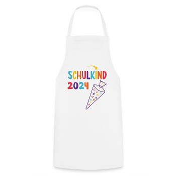 Start of school enrollment school child 2024 - Cooking Apron - white - Front - AI Model Male 185 dark (185cm)