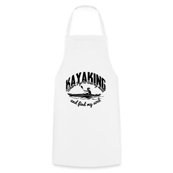 Kayak funny saying Kayaker boating - Cooking Apron - white - Front - AI Model Male 185 dark (185cm)