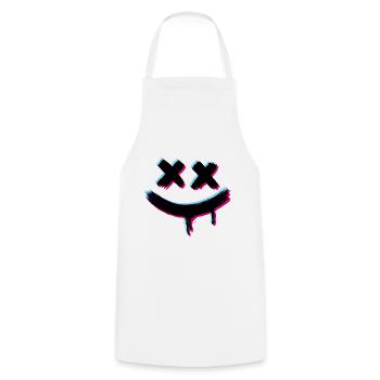Smiley Glitch Böse - Kochschürze - Weiß - Vorne - AI Model Male 185 dark (185cm)