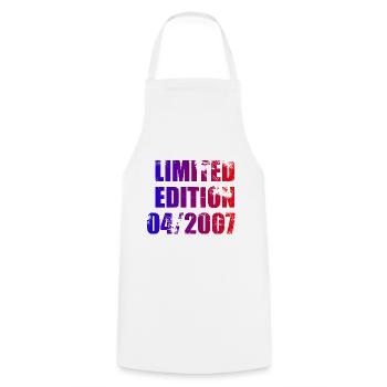 18th Birthday Limited Edition 04/2007 - Cooking Apron - white - Front - AI Model Male 185 dark (185cm)