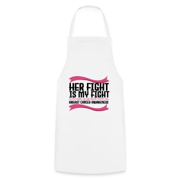 His fight is our fight - Cancer - Cooking Apron - white - Front - AI Model Male 185 dark (185cm)