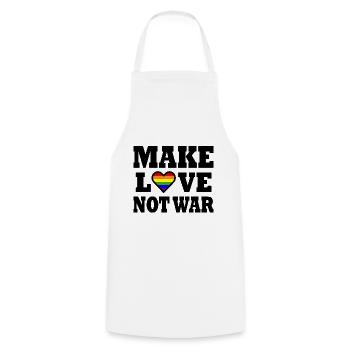 Make love not war - Cooking Apron - white - Front - AI Model Male 185 dark (185cm)
